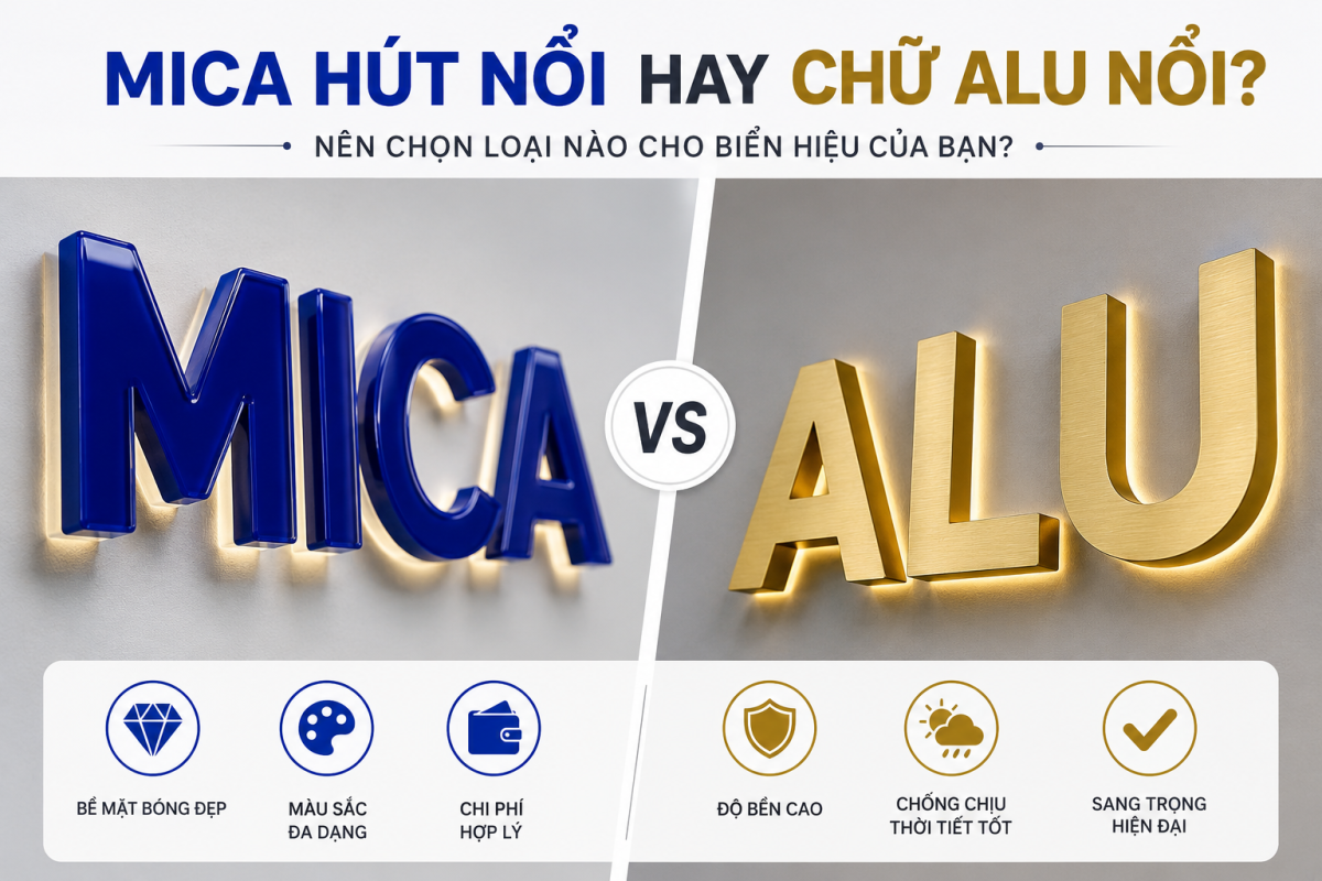 Mica hút nổi hay chữ alu nổi