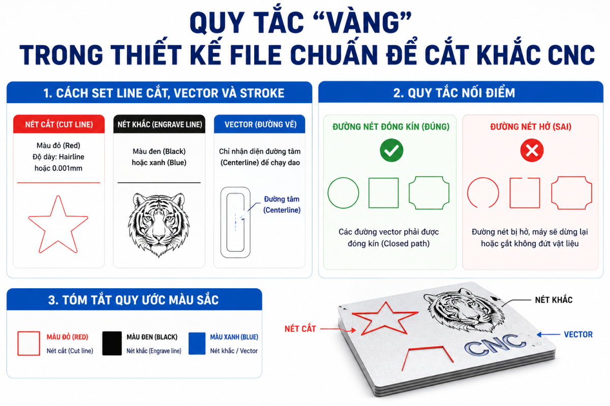 Quy tắc vàng thiết kế file chuẩn cắt khắc cnc